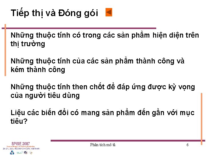 Tiếp thị và Đóng gói Những thuộc tính có trong các sản phẩm hiện