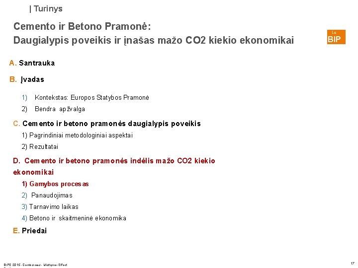 | Turinys Cemento ir Betono Pramonė: Daugialypis poveikis ir įnašas mažo CO 2 kiekio