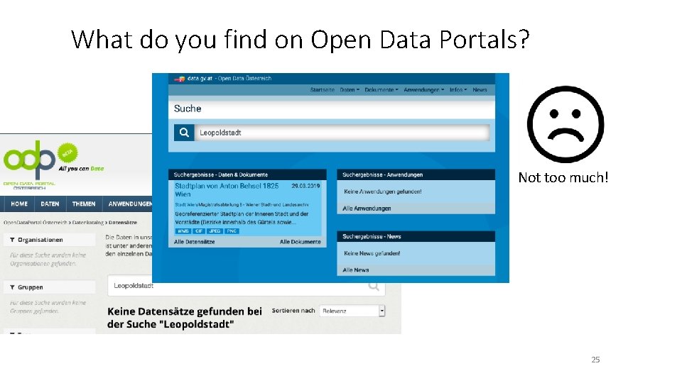What do you find on Open Data Portals? Not too much! 25 What do you find on Open Data Portals? Not too much! 25