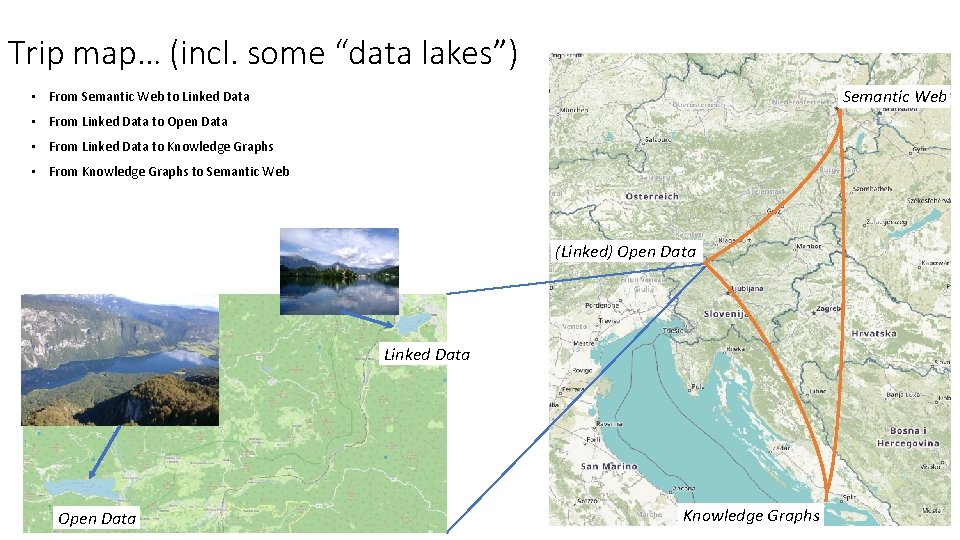 Trip map… (incl. some “data lakes”) Semantic Web • From Semantic Web to Linked Trip map… (incl. some “data lakes”) Semantic Web • From Semantic Web to Linked