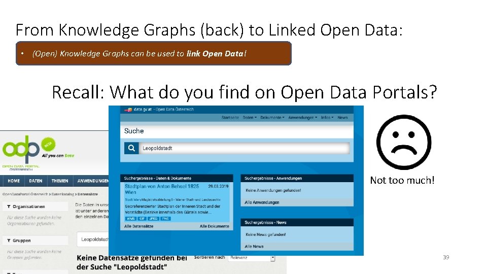 From Knowledge Graphs (back) to Linked Open Data: • (Open) Knowledge Graphs can be From Knowledge Graphs (back) to Linked Open Data: • (Open) Knowledge Graphs can be