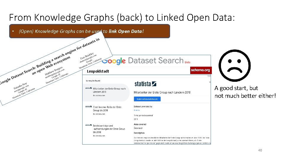From Knowledge Graphs (back) to Linked Open Data: • (Open) Knowledge Graphs can be From Knowledge Graphs (back) to Linked Open Data: • (Open) Knowledge Graphs can be