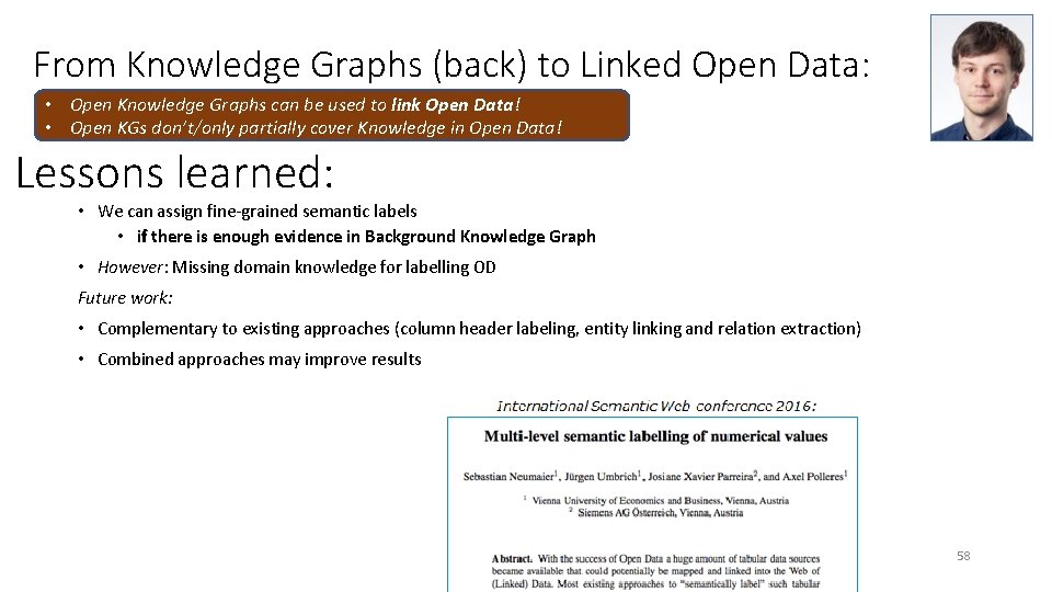 From Knowledge Graphs (back) to Linked Open Data: • Open Knowledge Graphs can be From Knowledge Graphs (back) to Linked Open Data: • Open Knowledge Graphs can be