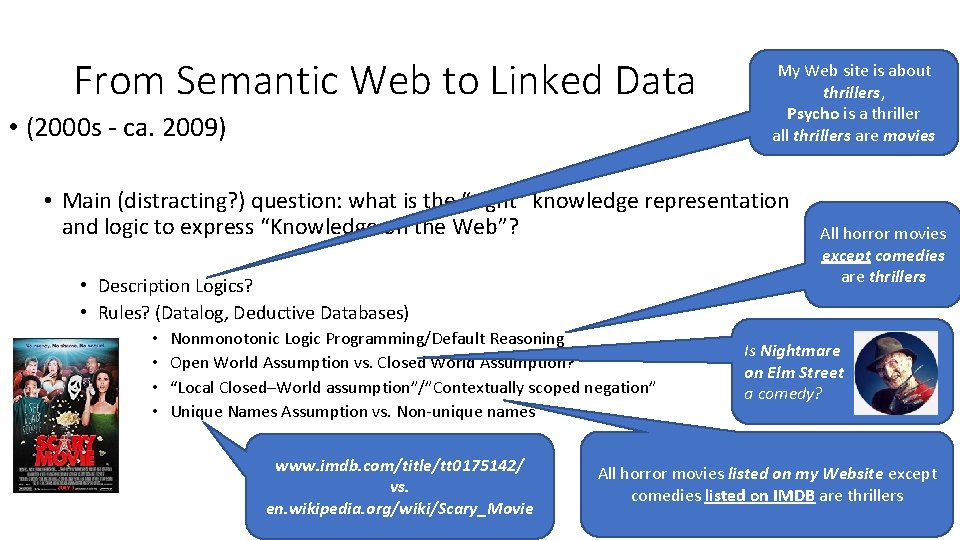 From Semantic Web to Linked Data • (2000 s - ca. 2009) My Web From Semantic Web to Linked Data • (2000 s - ca. 2009) My Web
