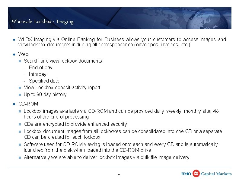 Wholesale Lockbox - Imaging l WLBX Imaging via Online Banking for Business allows your