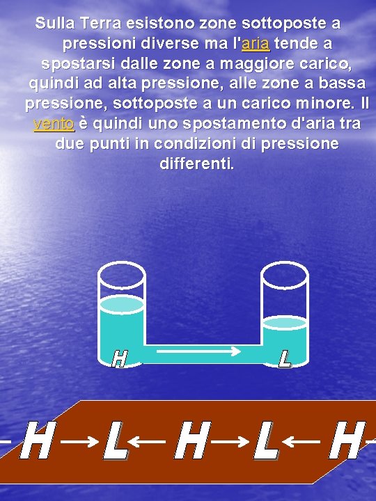 Sulla Terra esistono zone sottoposte a pressioni diverse ma l'aria tende a spostarsi dalle