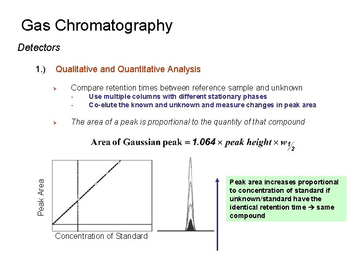 Gas Chromatography Detectors 1. ) Qualitative and Quantitative Analysis Ø Compare retention times between