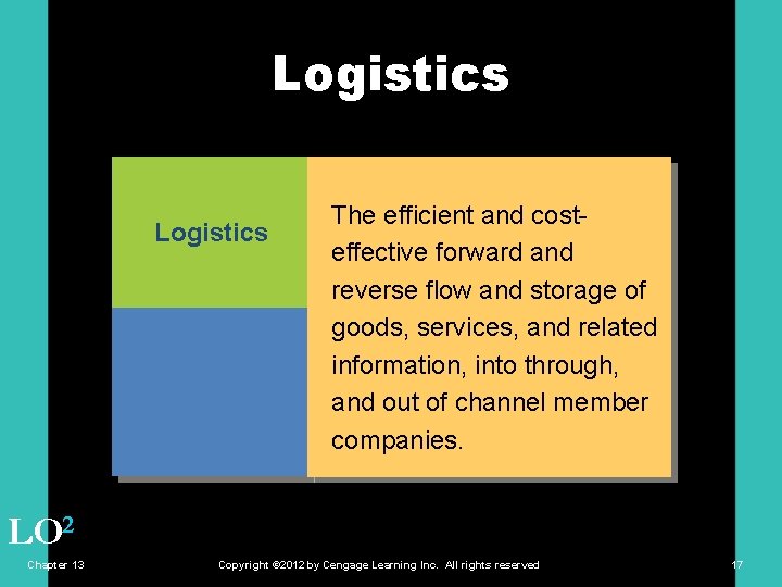 Logistics The efficient and costeffective forward and reverse flow and storage of goods, services,