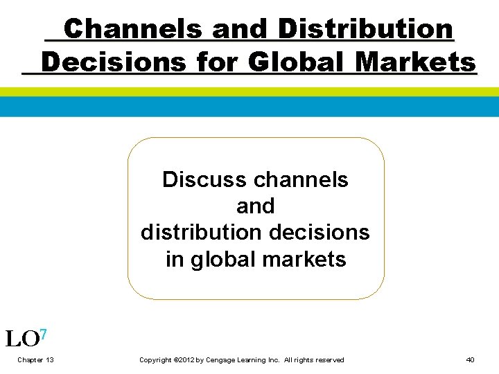 Channels and Distribution Decisions for Global Markets Discuss channels and distribution decisions in global