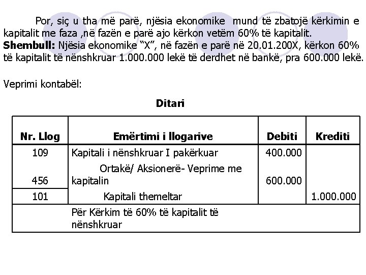  Por, siç u tha më parë, njësia ekonomike mund të zbatojë kërkimin e