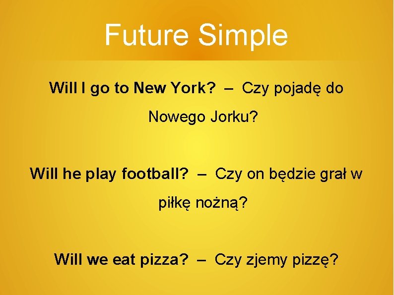 Future Simple Will I go to New York? – Czy pojadę do Nowego Jorku?