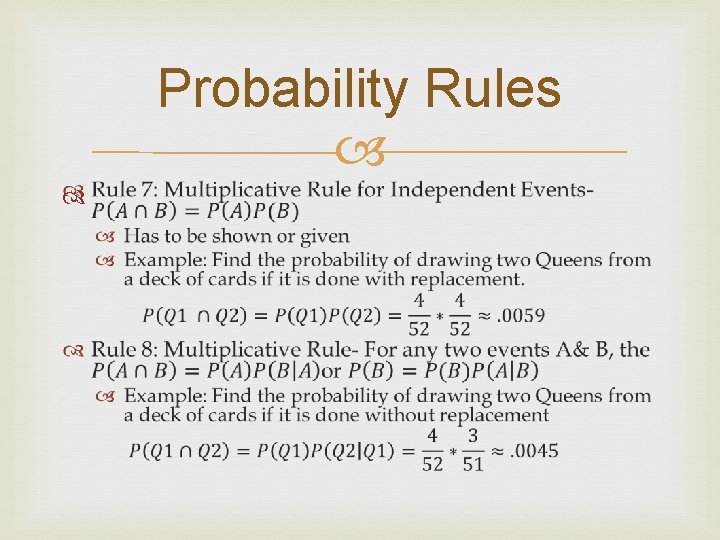 Probability Rules 