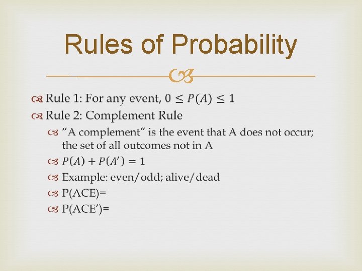Rules of Probability 