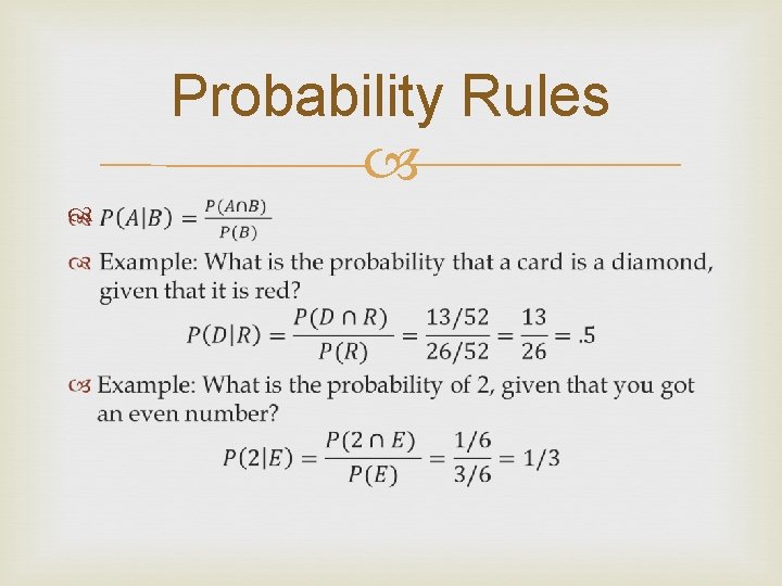 Probability Rules 