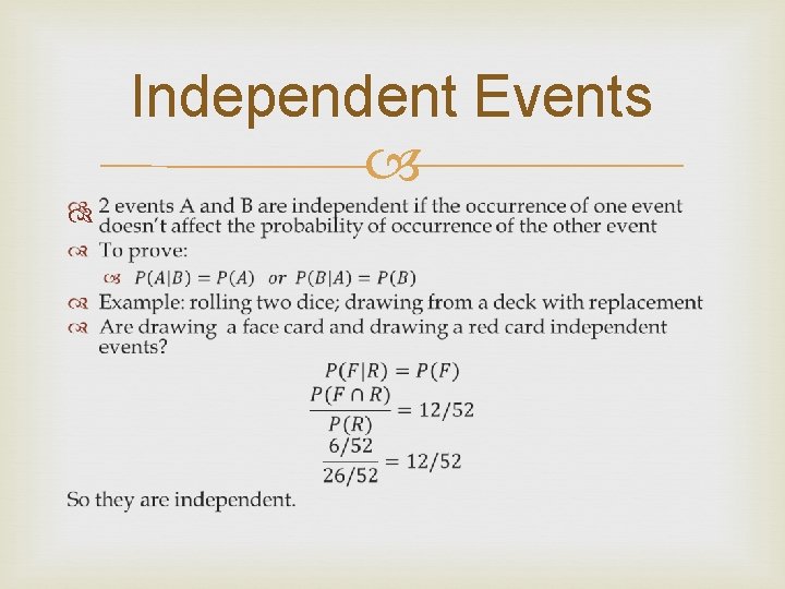 Independent Events 