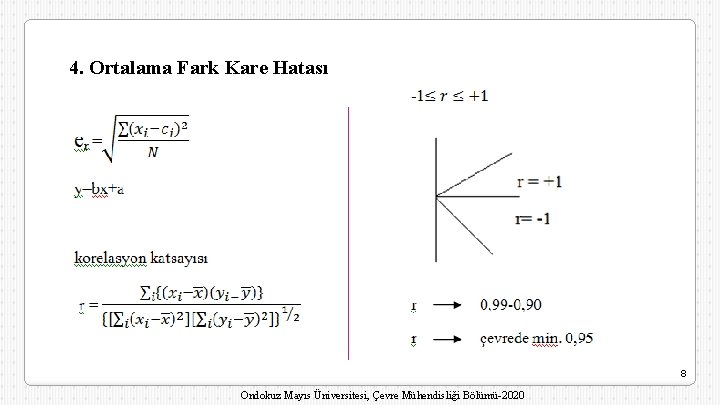 4. Ortalama Fark Kare Hatası 8 Ondokuz Mayıs Üniversitesi, Çevre Mühendisliği Bölümü-2020 