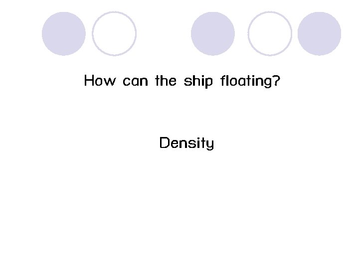 How can the ship floating? Density 