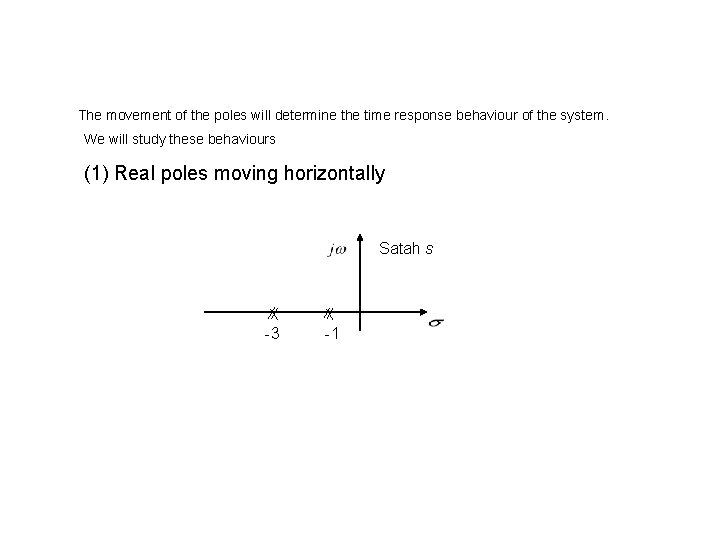 The movement of the poles will determine the time response behaviour of the system.