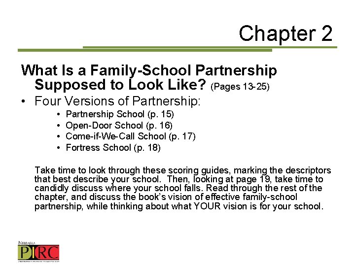 Chapter 2 What Is a Family-School Partnership Supposed to Look Like? (Pages 13 -25)