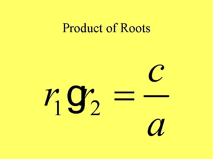Product of Roots 