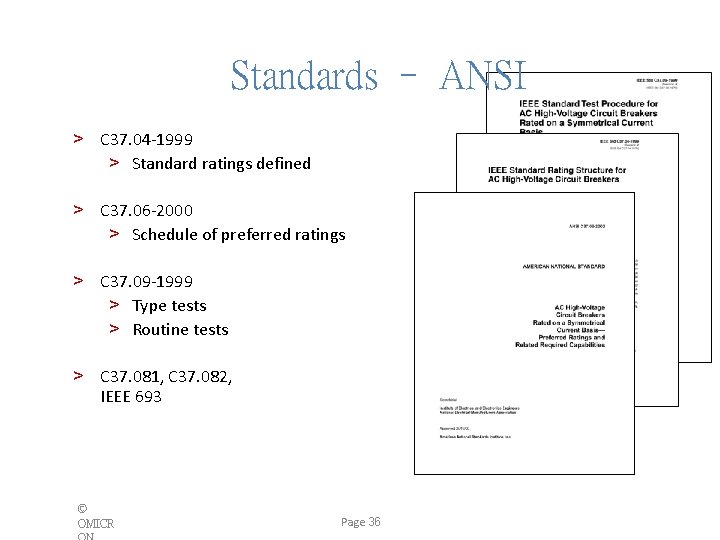 Standards – ANSI > C 37. 04 -1999 > Standard ratings defined > C