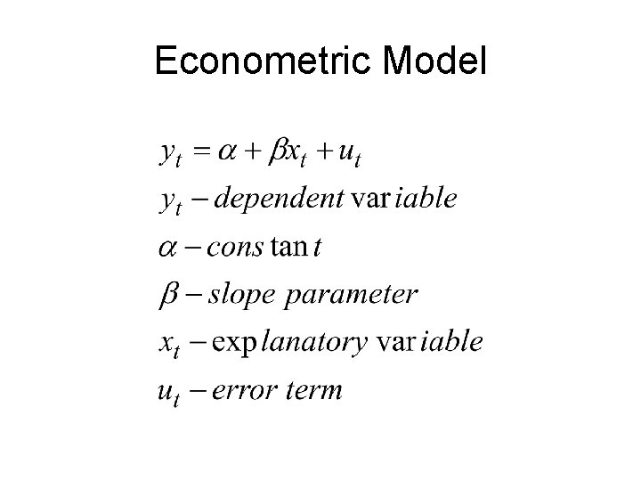 Econometric Model 