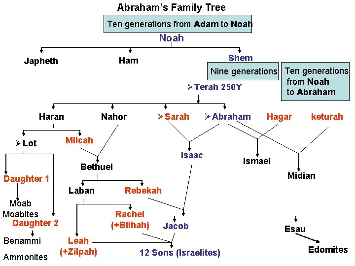 Abraham’s Family Tree Ten generations from Adam to Noah Haran ØLot Shem Nine generations