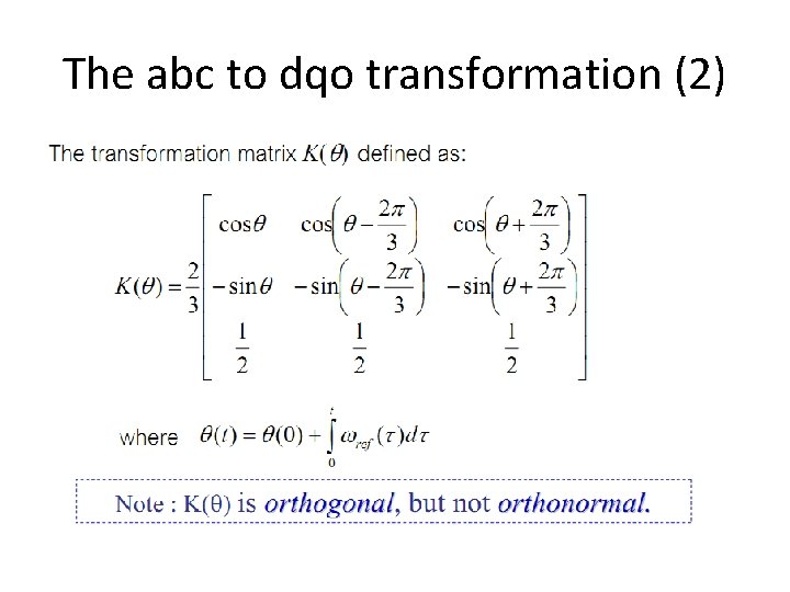 The abc to dqo transformation (2) 