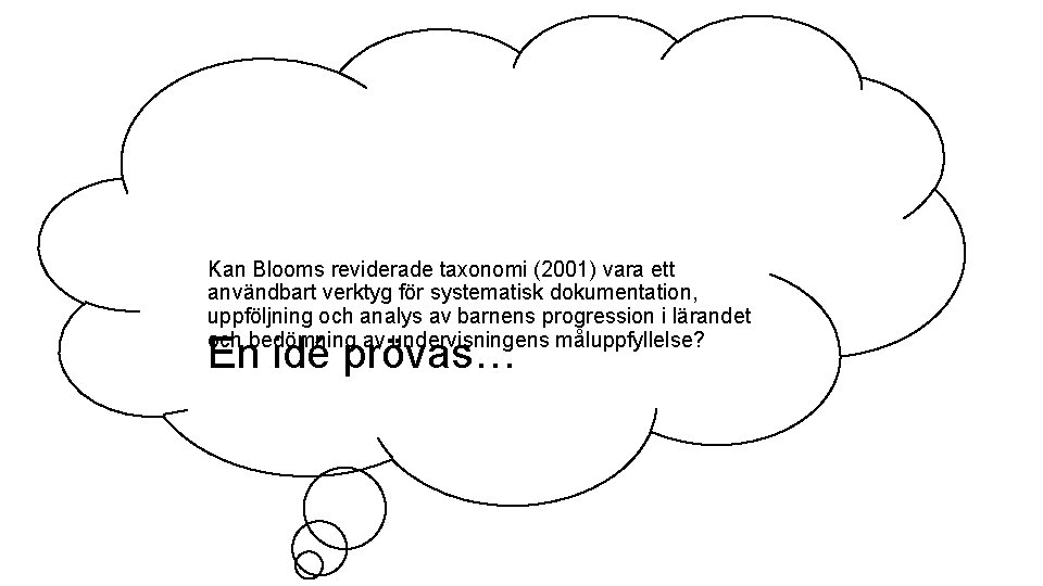 Kan Blooms reviderade taxonomi (2001) vara ett användbart verktyg för systematisk dokumentation, uppföljning och