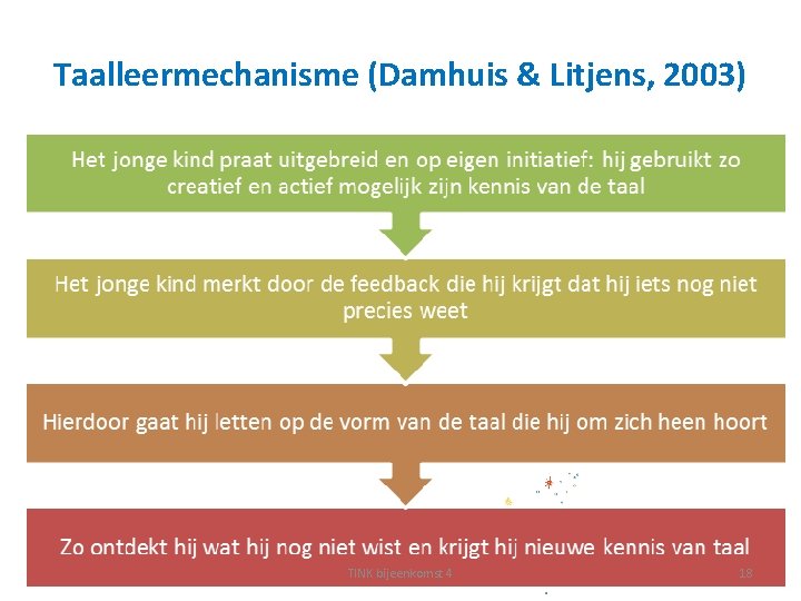 Taalleermechanisme (Damhuis & Litjens, 2003) TINK bijeenkomst 4 18 