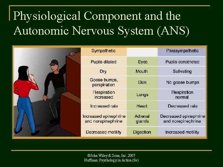 Physiological Component and the Autonomic Nervous System (ANS) ©John Wiley & Sons, Inc. 2007