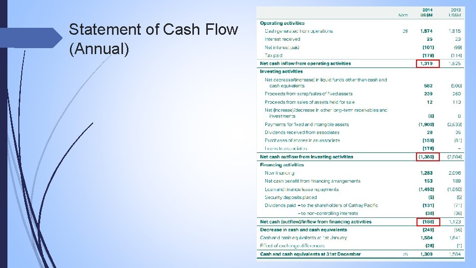 Statement of Cash Flow (Annual) 