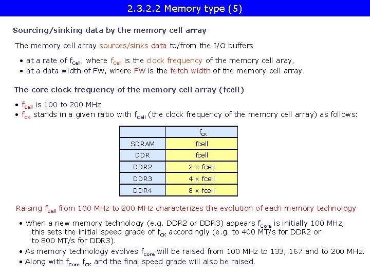 2. 3. 2. 2 Memory type (5) Sourcing/sinking data by the memory cell array