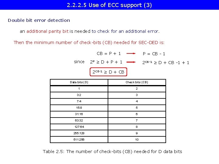 2. 2. 2. 5 Use of ECC support (3) Double bit error detection an