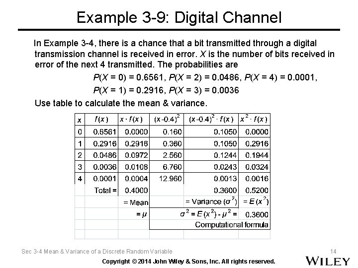 Example 3 -9: Digital Channel In Example 3 -4, there is a chance that