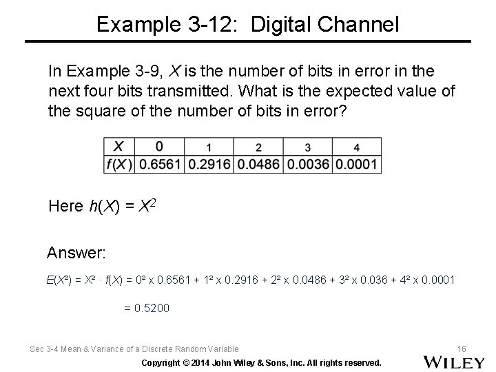 Example 3 -12: Digital Channel In Example 3 -9, X is the number of