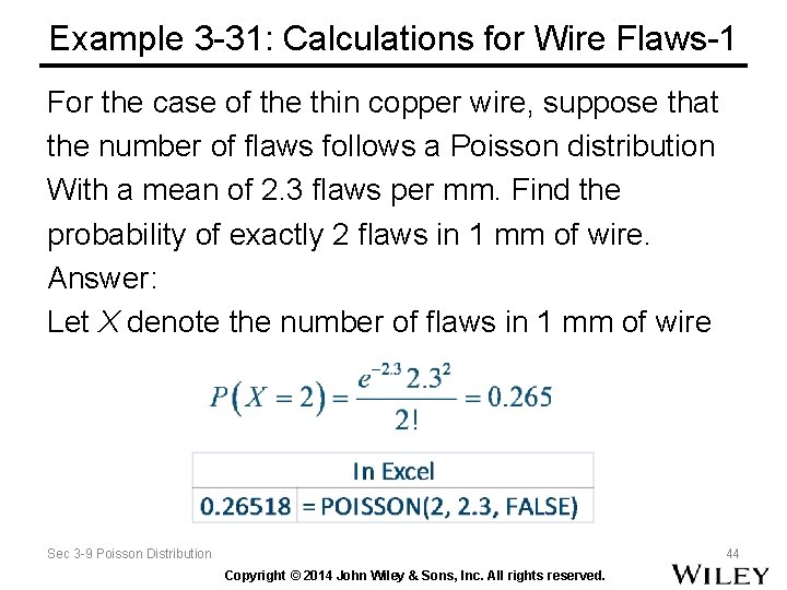 Example 3 -31: Calculations for Wire Flaws-1 For the case of the thin copper