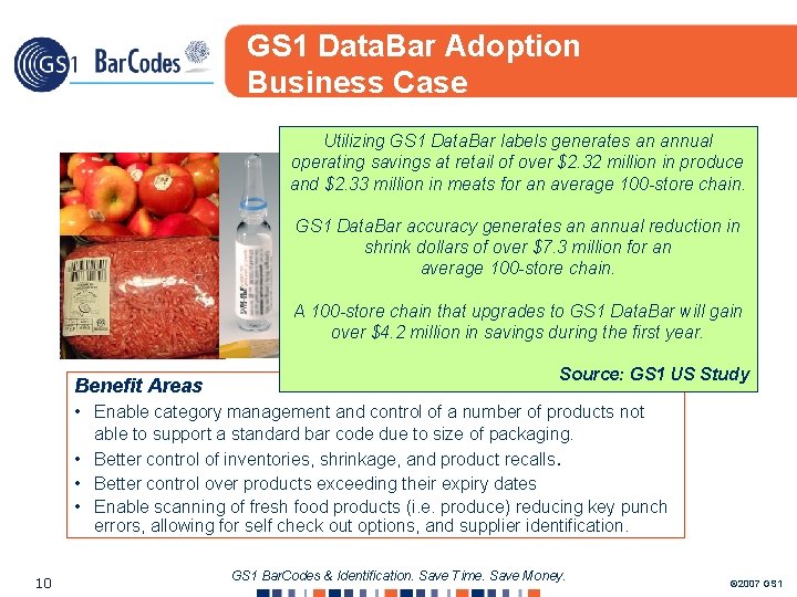 GS 1 Data. Bar Adoption Business Case Utilizing GS 1 Data. Bar labels generates