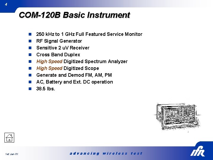 4 COM-120 B Basic Instrument n n n n n 1 st Jan 01