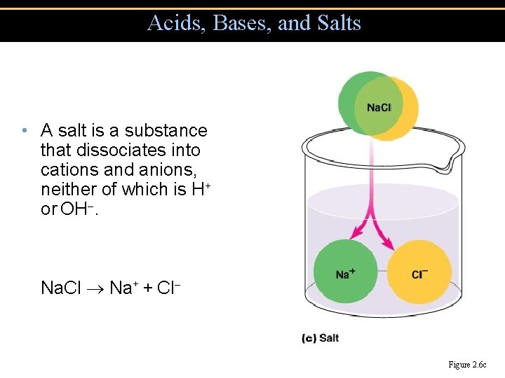 Acids, Bases, and Salts • A salt is a substance that dissociates into cations