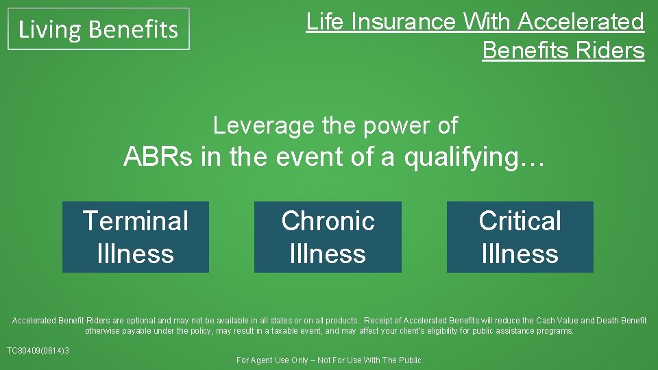 Living Benefits Life Insurance With Accelerated Benefits Riders Leverage the power of ABRs in