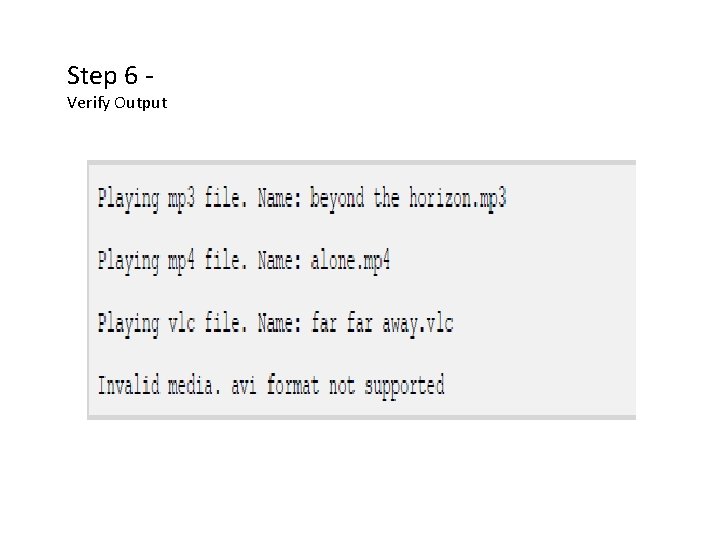 Step 6 - Verify Output 