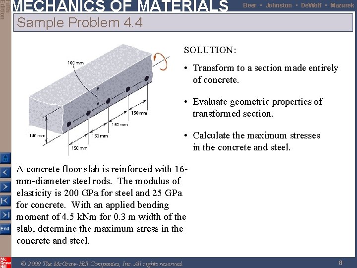 Fifth Edition MECHANICS OF MATERIALS Beer • Johnston • De. Wolf • Mazurek Sample