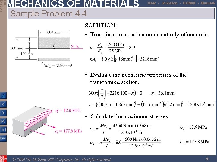 Fifth Edition MECHANICS OF MATERIALS Beer • Johnston • De. Wolf • Mazurek Sample