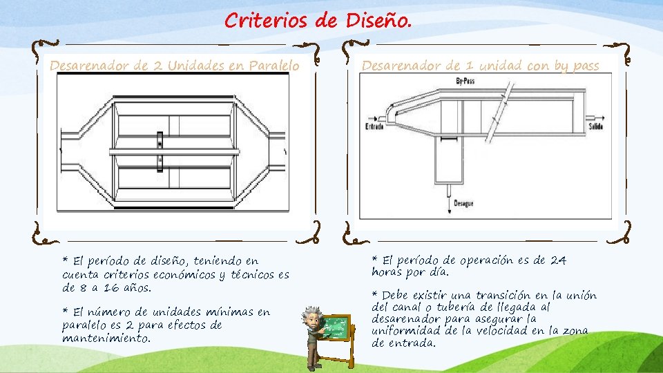 Criterios de Diseño. Desarenador de 2 Unidades en Paralelo * El período de diseño,