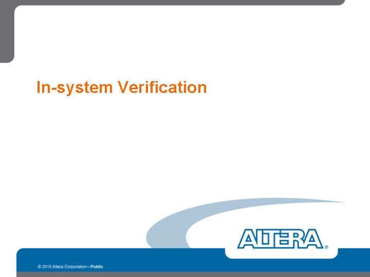 In-system Verification 