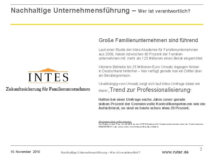 Nachhaltige Unternehmensführung – Wer ist verantwortlich? Große Familienunternehmen sind führend Laut einer Studie der