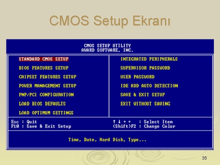 CMOS Setup Ekranı 35 