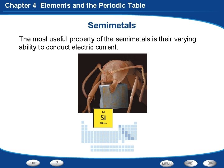Chapter 4 Elements and the Periodic Table Semimetals The most useful property of the