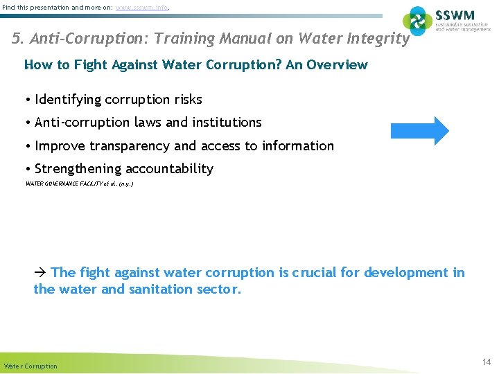 Find this presentation and more on: www. ssswm. info. 5. Anti-Corruption: Training Manual on